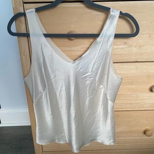 Creamy white silk top